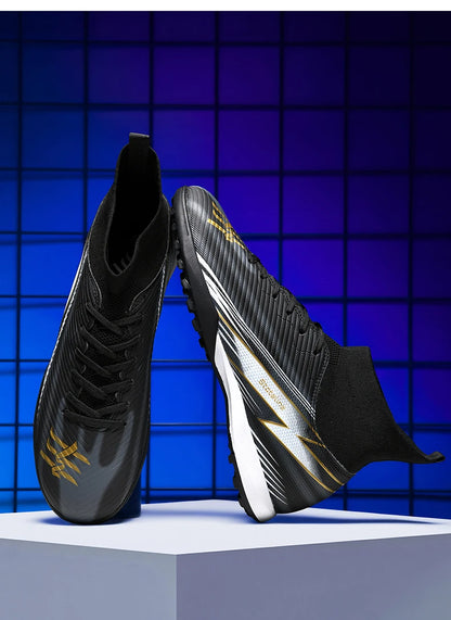 Nouvelles chaussures de football pour hommes, chaussures de match montantes, chaussures de futsal de haute qualité, chaussures de football d'intérieur antidérapantes, baskets d'extérieur, crampons pour gazon, meilleures v