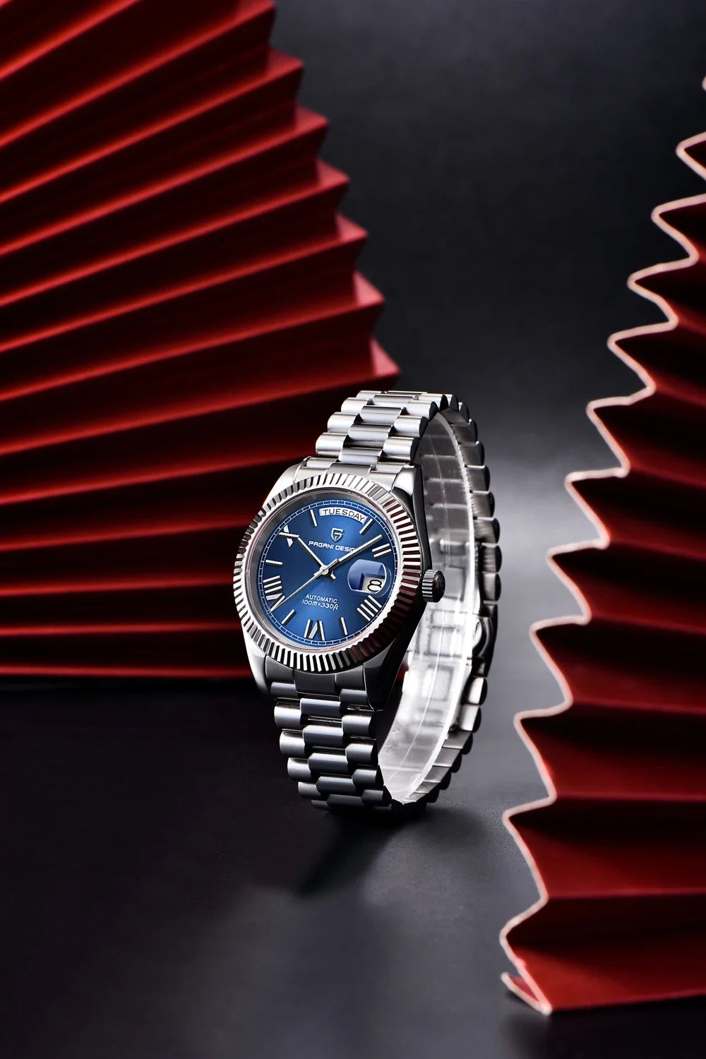 PAGANI DESIGN DD40 men’s watch – Rose gold model, luxury mechanical wristwatch, automatic movement, sapphire crystal with anti-reflective coating, water-resistant