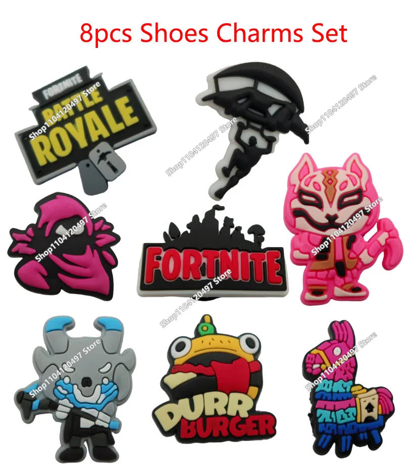 Conjunto de 8 Figuras Fortnite Anime em PVC — Bonecos Trooper Colecionáveis para Fãs, Crianças, Aniversário e Natal