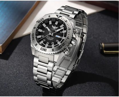 Yelang Watches V1035 44mm Men's Diving Watch Human Kinetic Energy Watch 100m Waterproof Watches Luminous Japan PX83 Sapphire