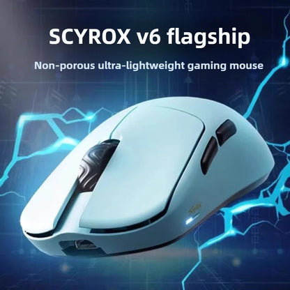SCYROX V6 nem porózus vezeték nélküli esport egér, 40g, 750IPS, 8k vevőegységgel, gyors válaszidővel, 3950, prémium minőségű 8KHz gaming egér