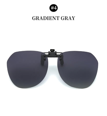 Men Fashion Clip On Polarized Sunglasses Lens Women Driver Flash Mirror Lens Sun Clips Glasses Cover Night Vision Eyewear UV400
