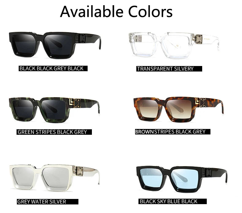 Cycling Brand Rectangle Sunglasses Men Women Luxury Shades Retro Square Sun Glasses Eyewear Trend Punk Eyeglasses For Male