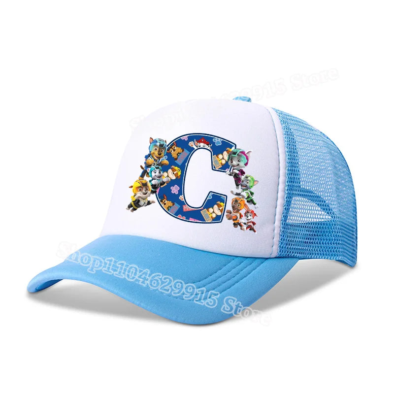 Paw Patrols Baseball Cap Boys Girls Cartoon Anime Chase Skye A-Z Letters Print Hat Summer Athleisure Adjustable Casual Hats Gift