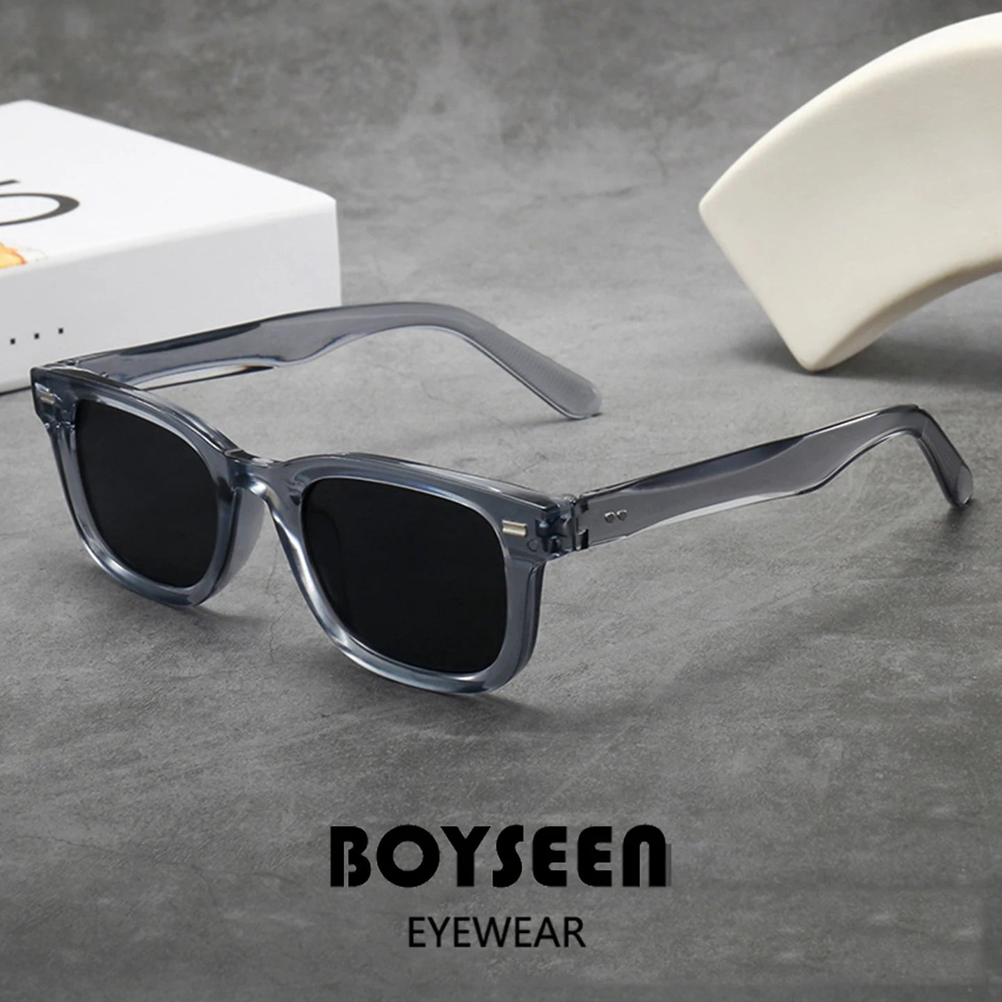 Men's Thick Framed Retro Brown Sunglasses Narrow Framed Hip-hop Style Rapper Eyewear Vacation Sunglasses UV400