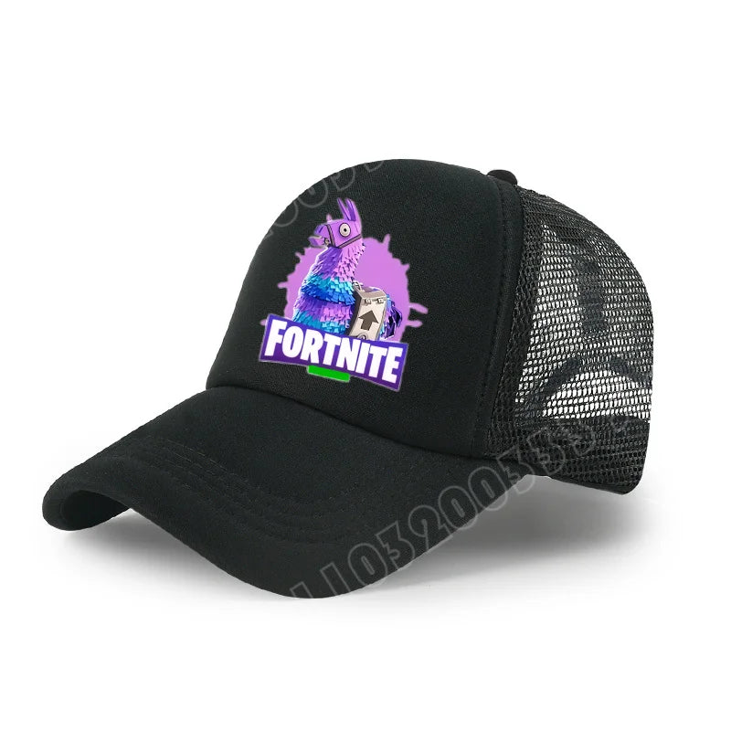 Fortnite Baseball Cap Cartoon Game Printed Hat Kids Summer Breathable Mesh Hat Adjustable Peaked Cap Childrens Birthday Gift