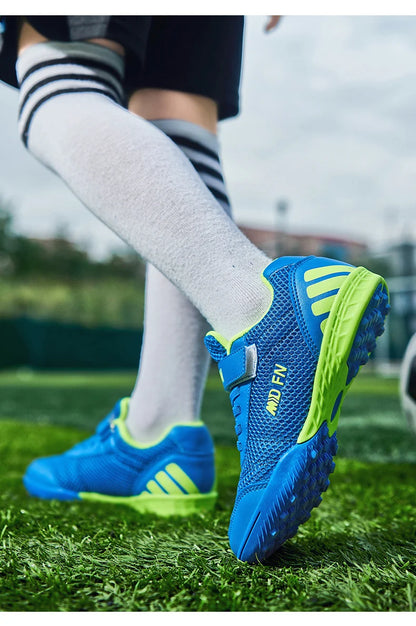 Stylish and Comfortable Boys' and Girls' Training Game Sneakers for Indoor and Outdoor Lawn, Youth Student Soccer Shoes Sizes 29-39