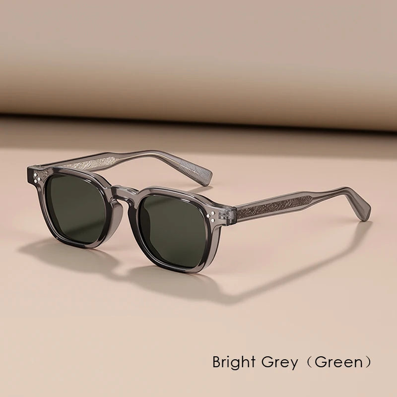 Classics Rivets Style Retro Sun Glasses for Women TR90 Frame Polygon Polarized Sunglasses UV400 Male Black Green 2025 Summer