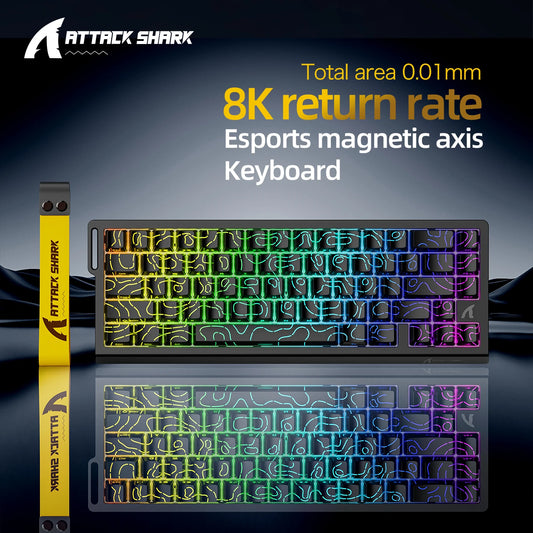 Magnetic Switch Keyboard ATTACK SHARK X68HE Wired and FREEWOLF F68 Wired F68Pro Wireless for Pro Gaming 8K Hz 0.01mm Rapid Trigger