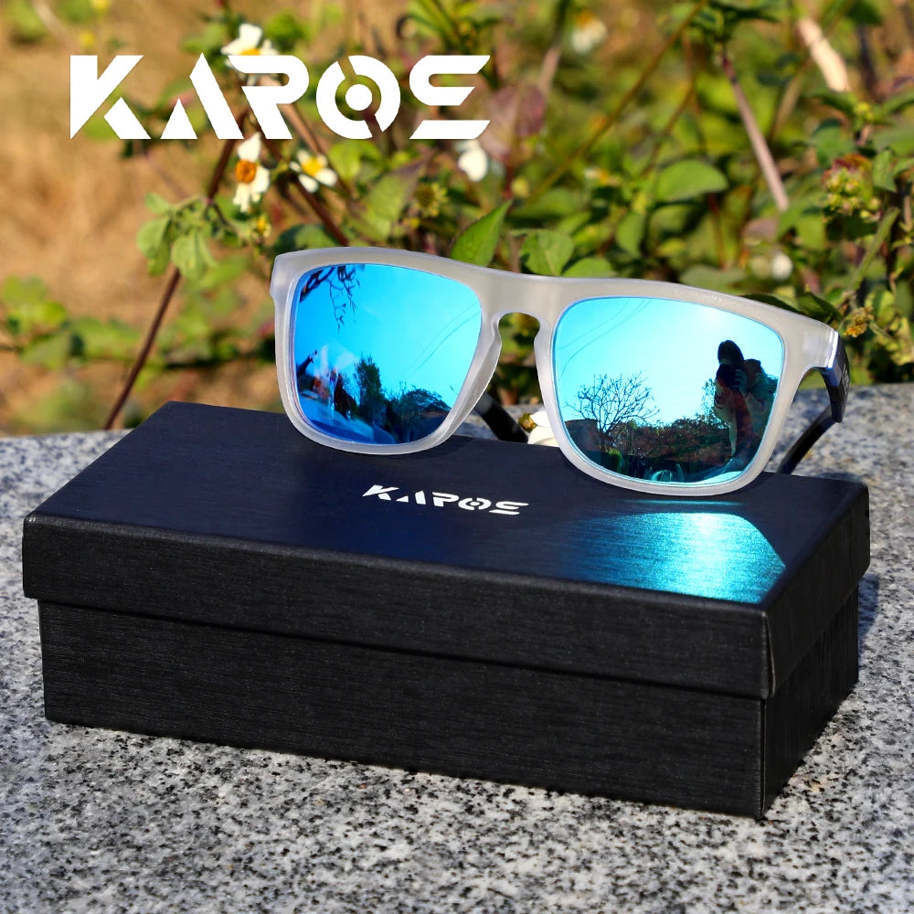 Karos Vintage Polarized Sunglasses Fashion Square Travel Driving Fishing Glasses Men Women Sports UV400 Eyewear Box YZ2024WB