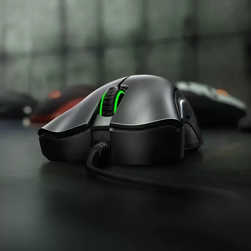 Mouse da gaming cablato originale Razer con sensore ottico 6400 DPI per laptop, mouse ottico ad alta velocità