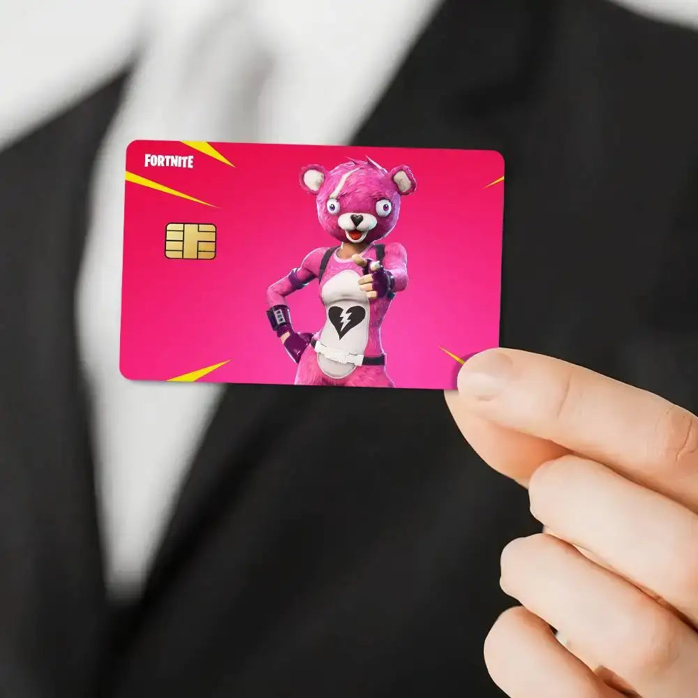 Cuddle Team Leader Fortnite Game Card Stickers for Bank Access Protective Waterproof Film Cover Sticker Surprise Gift