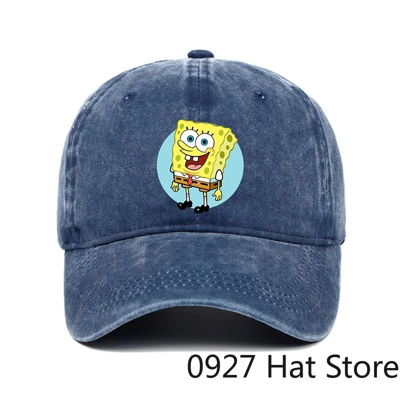 Fashion Cute SpongeBobs Baseball Cap Movie Cartoon Role Adult Men Women Sport Casual Sunshade Adjustable Anime Peaked Mesh Hat