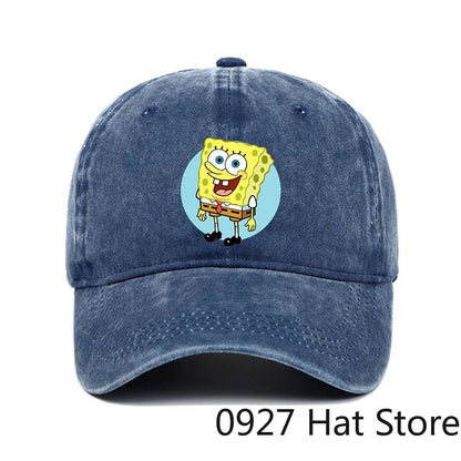 Fashion Cute SpongeBobs Baseball Cap Movie Cartoon Role Adult Men Women Sport Casual Sunshade Adjustable Anime Peaked Mesh Hat