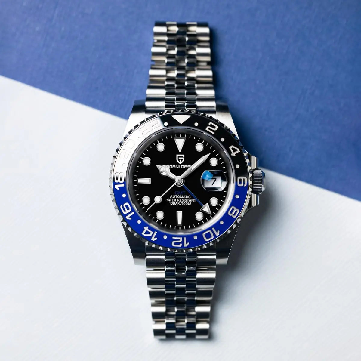 Relógio PAGANI DESIGN 40MM GMT para Homem, Luxo, Safira AR, Mecânico, Luneta em Cerâmica, Automático, 100M à Prova de Água, Relógio para Oferta