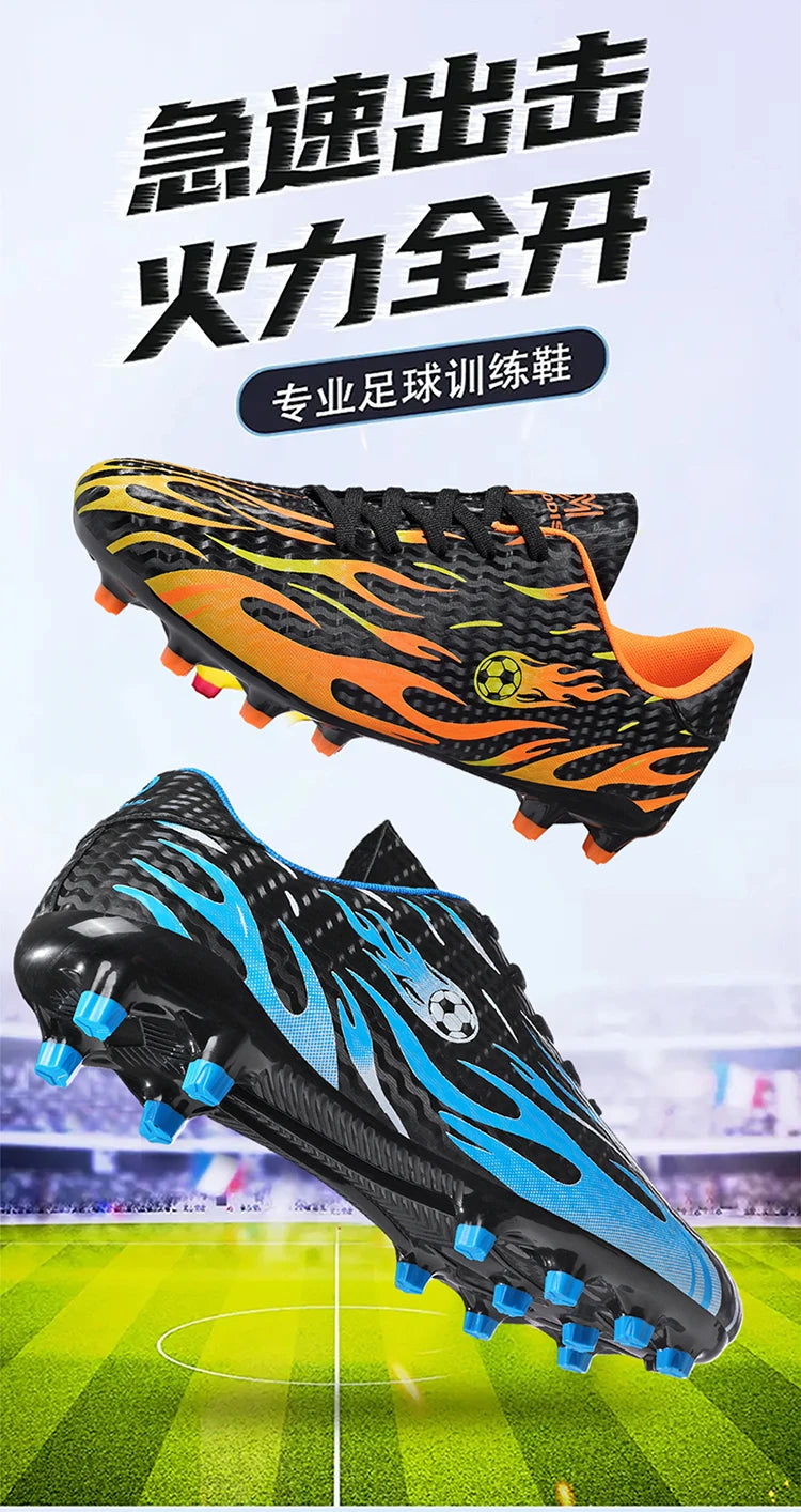 Kids Professional Football Boots Men Soccer Shoes Low-top Ankle Support Sports Youth Match Training Football Non-slip Durable