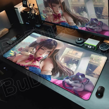 Overwatch Gaming Anime Girl Large XXL Mouse Pad HD Printing Computer Keyboard Mats Laptop Office Rubber Soft Desk Rug 900x400 MM