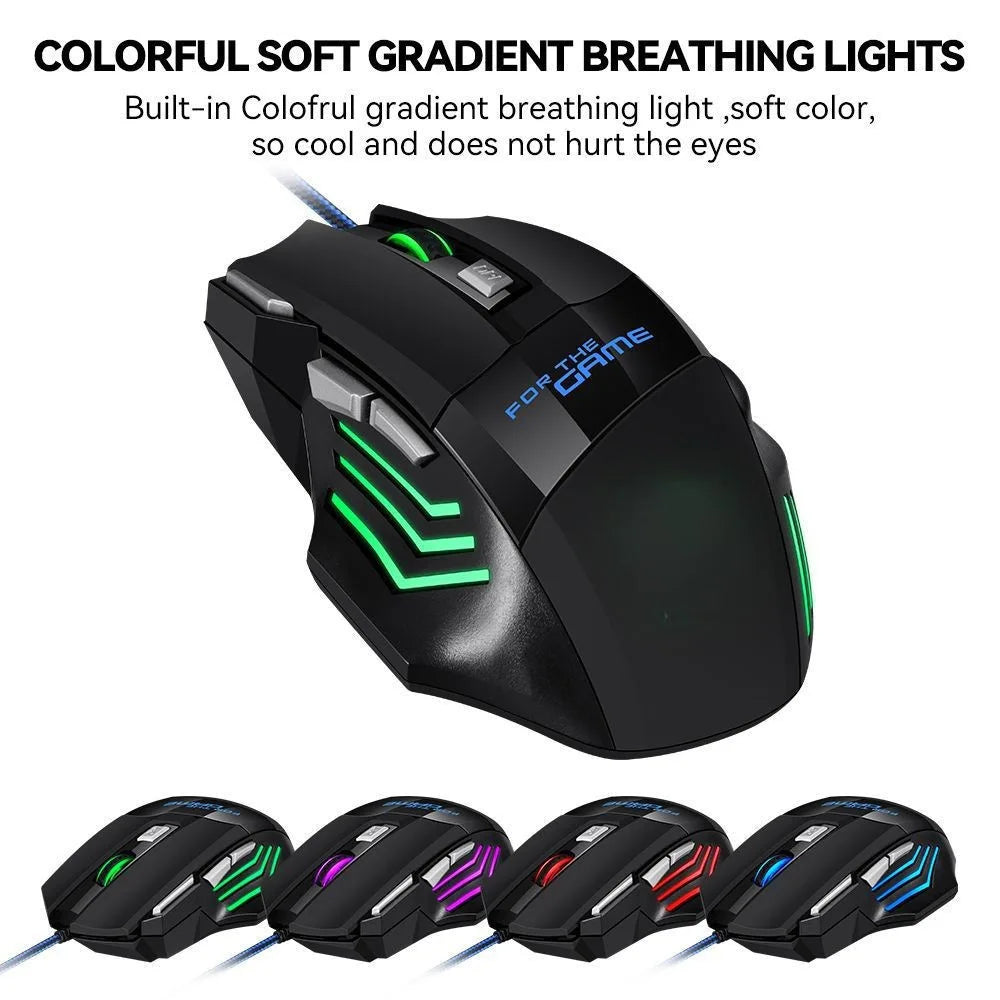 1 db új Hyperspeed USB gamer egér RGB háttérvilágítással, ergonomikus gamer egér, 7D e-sport vezetékes egér laptophoz és gamer PC-hez