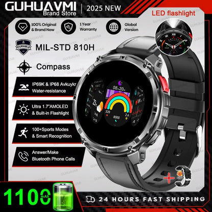 New Original 1100mAh Battery Men Smart Watch Outdoor GPS 10ATM Waterproof Bluetooth Call Sport Smartwatch For Android IOS Phones