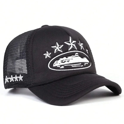 Unisex Men Women Cap Pentagram Embroidery Baseball Net Caps Spring Summer Outdoor Adjustable Casual Hats Sunscreen Hat