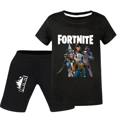 Fortnite Summer Kids Cartoon T-shirts Shorts Two-piece Set Baby Boys Tracksuit Girls Outfits505