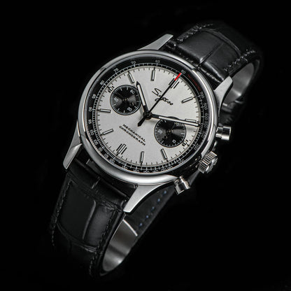 40mm Men's Army Watch 1963 Pilot Mechanical Sugess Panda Wristwatch Sapphire Air Force Watch Chronograph Official ST1901 Movement