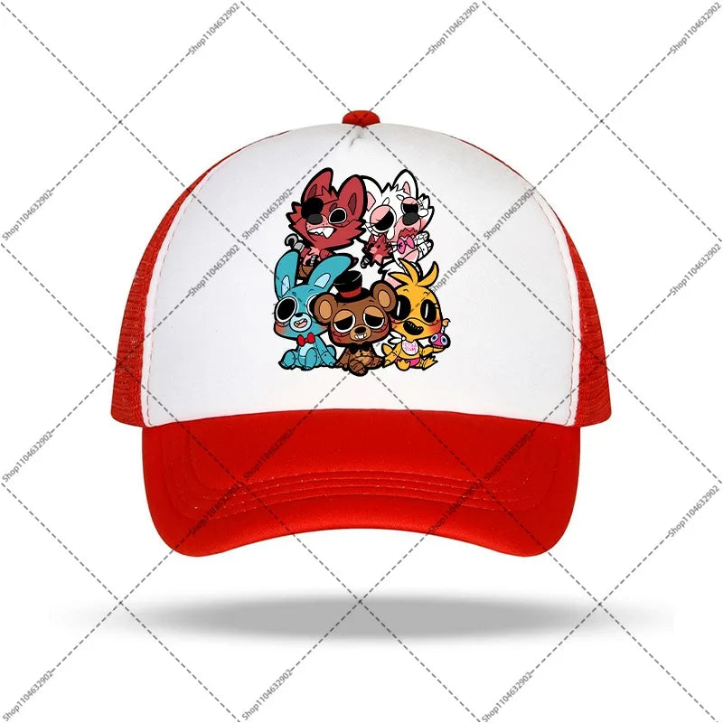 FNAF beisbolo kepurė „Five Nights at Freddy’s“ unisex kepurės nuo saulės su animacinių filmų ir anime motyvais, berniukams ir mergaitėms skirtos mados kepurės, gimtadienio šventės dovanos