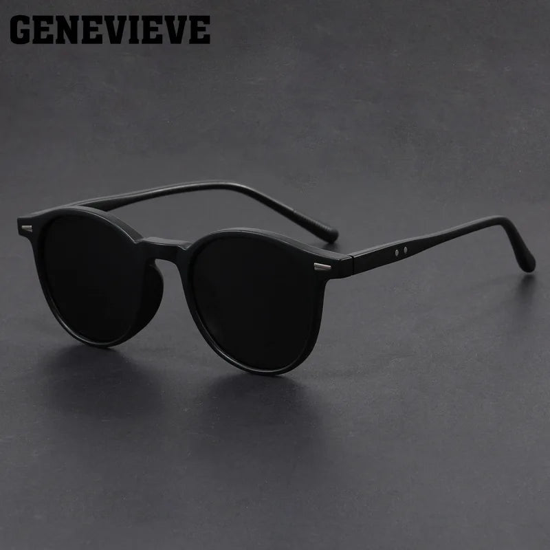 GENEVIEVE Simple Geometric Round Frame Design Women Men Polarized Sunglasses UV Protection Customizable Prescription 1080