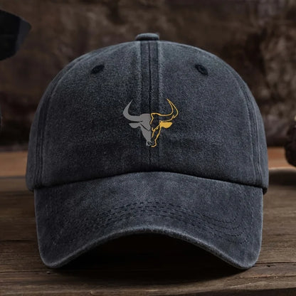 Fashionable Bull Head Printed Baseball Hat Multi functional Outdoor Leisure Fishing Hat Travel Sunshade Duck billed Hat