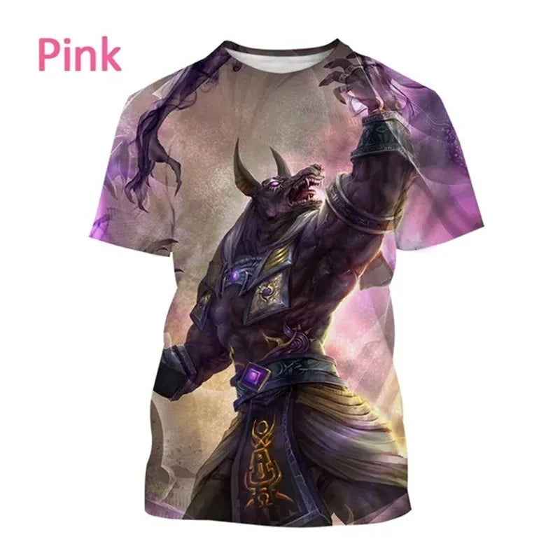 T-Shirts mit dem Sensenmann Anubis – 3D-gedrucktes T-Shirt mit altägyptischem Gott – Auge Ägyptens – Pharao – Harajuku-Mode – Kurzarm-T-Shirt