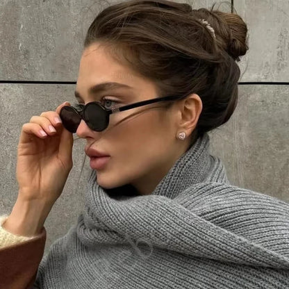Cute Small Frame Oval Women's Sunglasses Sexy Leopard Retro Luxury Sun Glasses Ladies Fashion Shades Trends Eyewear Unique