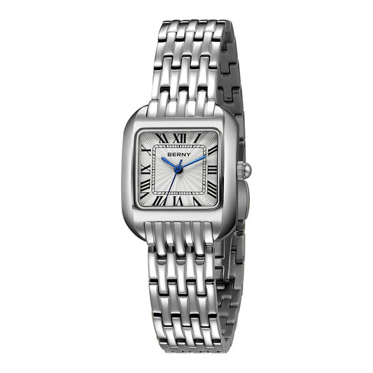 BERNY Luxury Brand Women's Watch New In High Quality S/S Square Ladies Quartz Watches Fashion Elegant Business Wristwatch