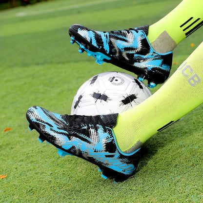 Nouvelles chaussures de football pour hommes, crampons FG, pointes longues TF, crampons pour terrain synthétique, chaussures de football Yonug, antidérapantes, unisexes, pour entraînement et match sur gazon extérieur