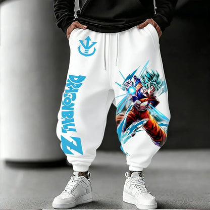 Calças Unissexo em Algodão Puro Dragon Ball Goku 2026 Verão Novo Produto Harajuku Estampado Anime Hip-hop Americano Largas e Casuais