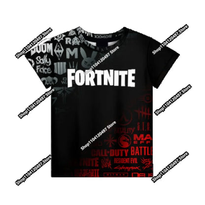 T-shirt Fortnite 2026 para rapaz, verão, anime, gaming, T-shirt para todos, camisola gira, T-shirt básica Battle Gamer, manga curta para homem