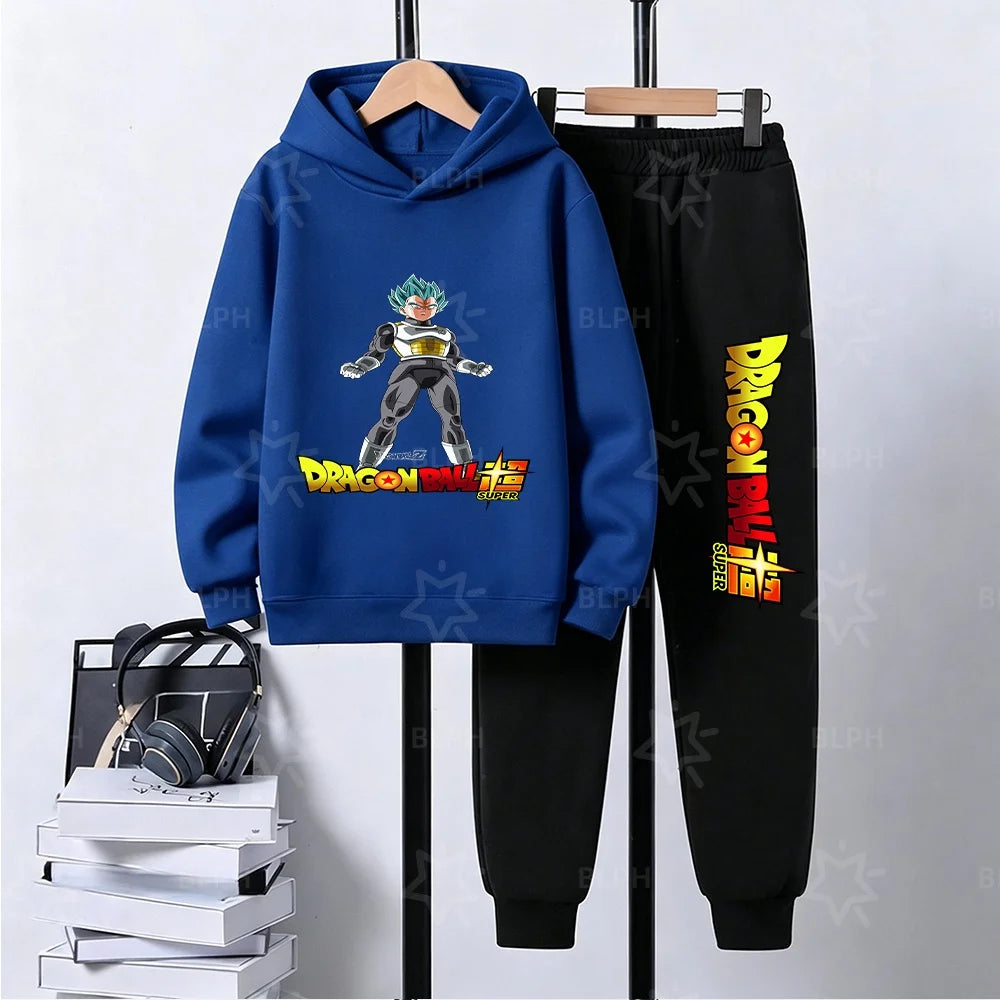 Dragon Ball Super Son Goku Printed Hooded Sweatshirt Suit Casual Loose Anime Streetwear Hoodie Pants 2 Piece Set for Men Boys, produit gaming premium Fraquane, équipement gamer