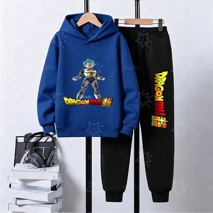 Dragon Ball Super Son Goku Printed Hooded Sweatshirt Suit Casual Loose Anime Streetwear Hoodie Pants 2 Piece Set for Men Boys, produit gaming premium Fraquane, équipement gamer