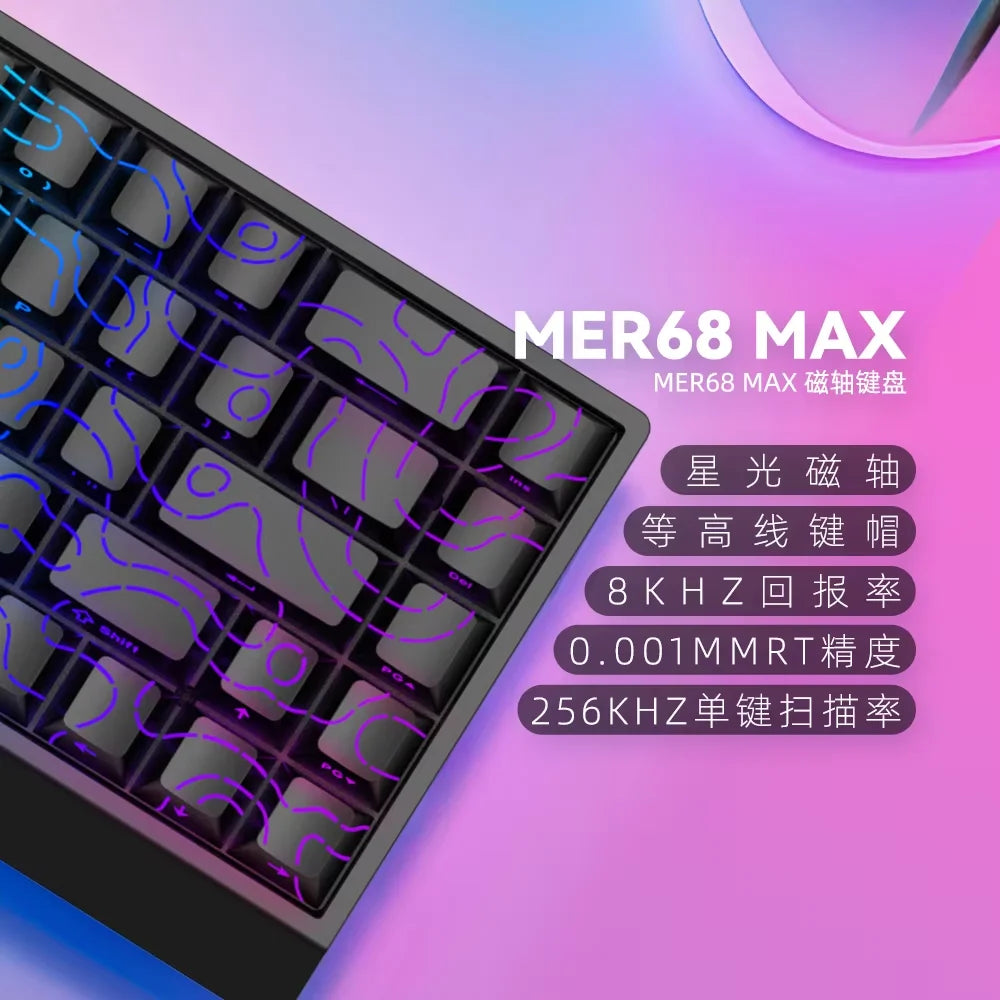 Teclado mecánico IROK Carotmas Mercury68 con interruptores magnéticos, 8K, 68 teclas, RT0.004mm, baja latencia, teclado gaming con cable personalizable para PC, ideal para regalo