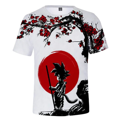 Dragon Ball Goku Cosplay T Shirts Super Saiyan Boys Kids Clothes Short Sleeve T-shirt White Black Orange Breathable Jersey