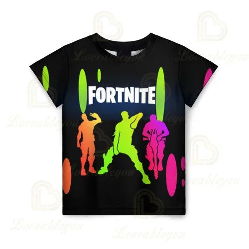 New Fortnite Summer T-Shirt Boys Cartoon Cute Tee Short Sleeve Shirt Men Women Children T-shirts Teenager Tee Streetwear Tops