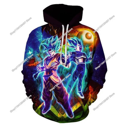 Sudadera con capucha Dragon Ball para niños y niñas, nuevo estilo de otoño e invierno, creativa, holgada y versátil