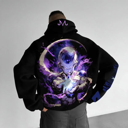 Φούτερ Dragon Ball Frieza με κουκούλα, unisex, streetwear casual pullover hoodie με graphic print, ανοιξιάτικο και φθινοπωρινό fashion top