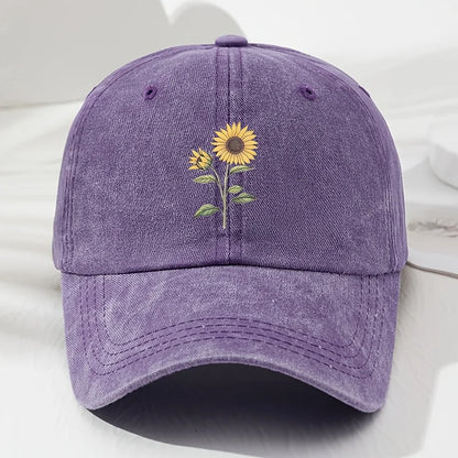 Retro Sunflower Pattern Baseball Hat Dad Hat, Suitable for Outdoor Sports, Fishing and Camping, Hiking Hat