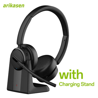Bluetooth Headset, Wireless Bluetooth V5.4 Headphones with Microphone, Noise Canceling Mic Multipoint Connect Wireless Headset