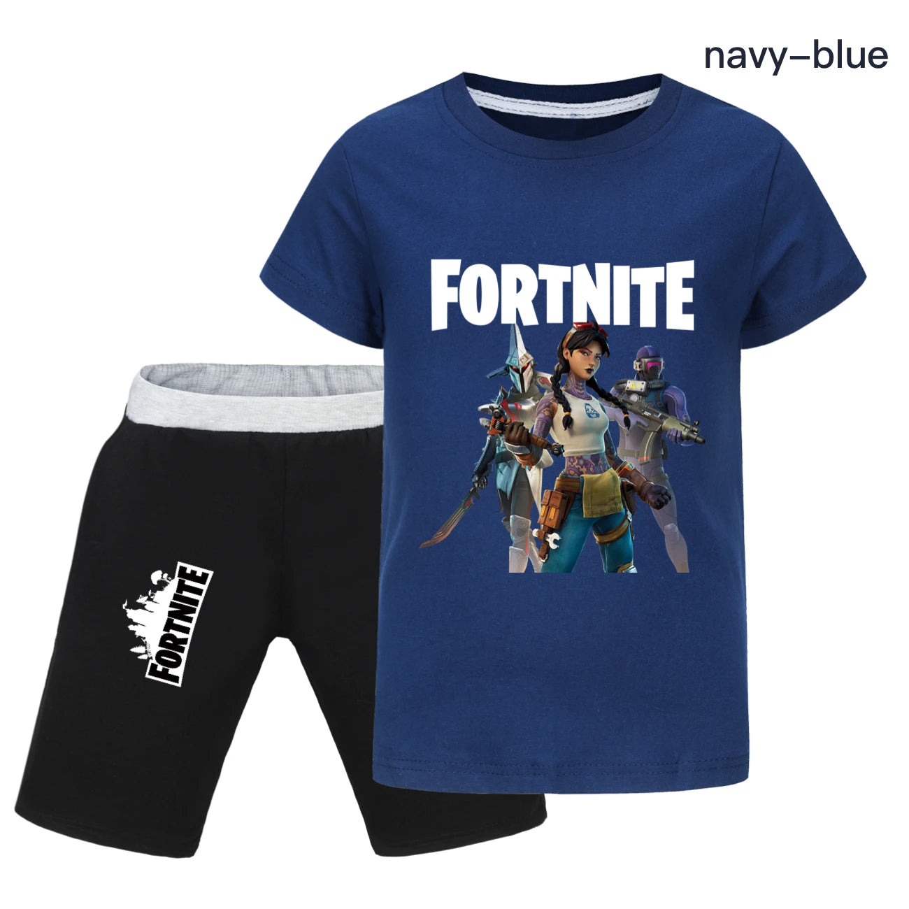 Fortnite Summer Kids Cartoon T-shirts Shorts Two-piece Set Baby Boys Tracksuit Girls Outfits505