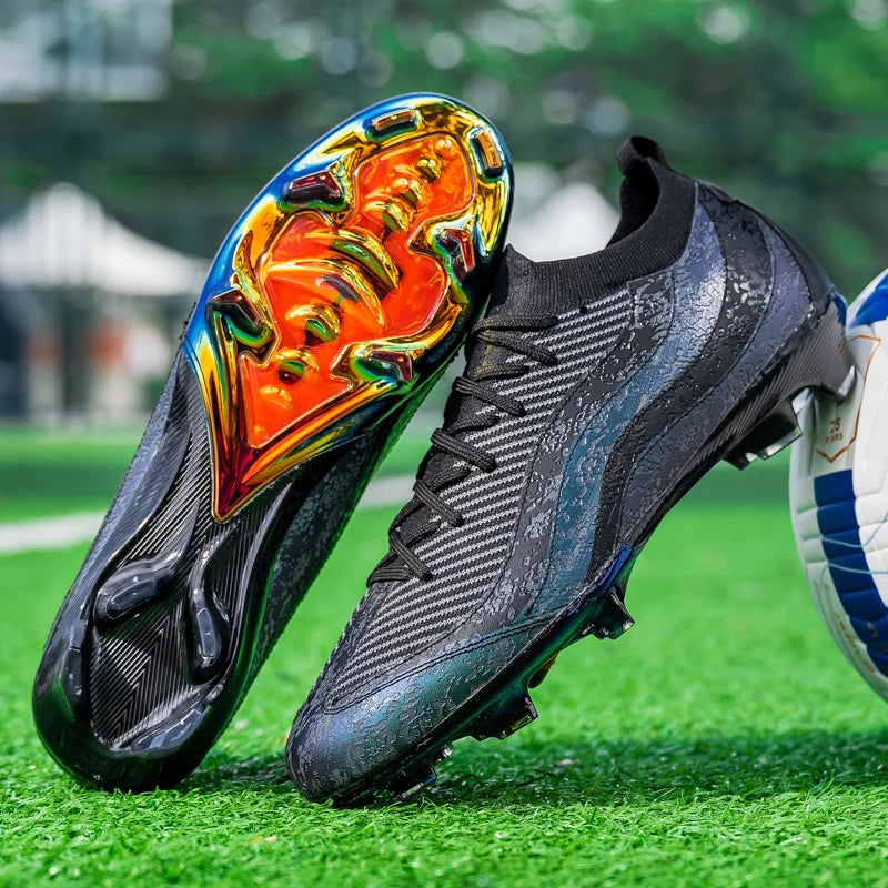 Chaussures de Football de sport pour hommes Fg/Ag, ongles longs, prairie artificielle pour adultes, chaussures spécifiques à l'entraînement durables, chaussures hautes antidérapantes