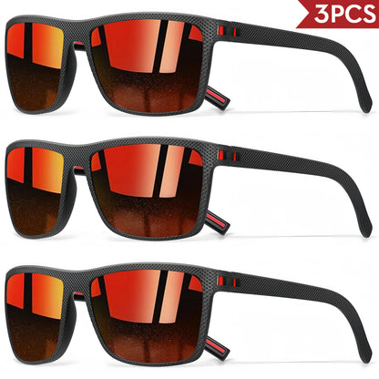 3PCS Signature Retro Square Sunglasses UV400 Spring Hinges Lightweight Gift Ready for Daily & Vacation Unbox Elegance