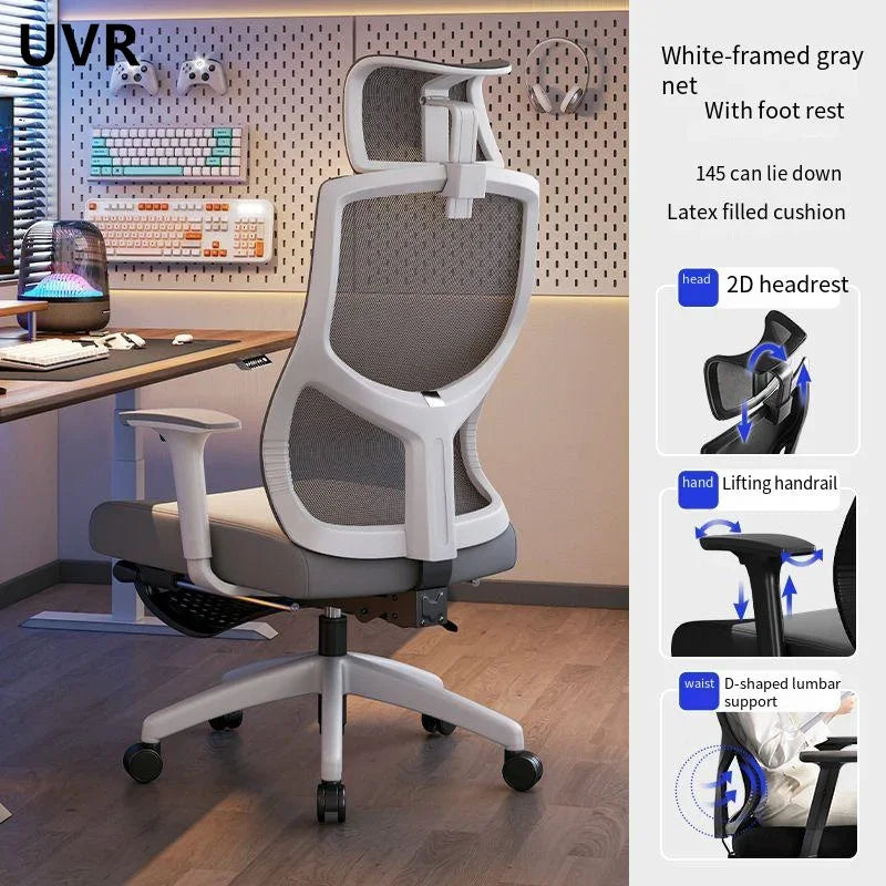 UVR Gaming Computer Chair Ergonomic Office Chair with Reclining Backrest, Adjustable Height, Comfortable Swivel Computer Chair for Home & Office