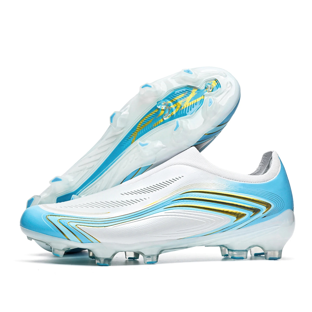 Chaussures de football AG FG pour hommes et femmes, crampons longs offrant une excellente adhérence, empeigne ventilée, crampons de football professionnels et durables.