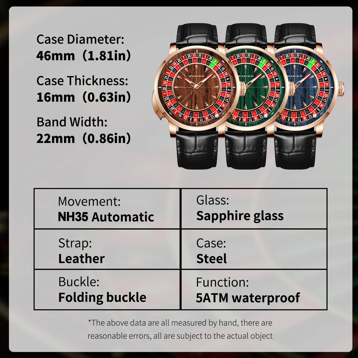 2025 NEW PINDU design Rotating dial Mechanical Watch Men Japan NH35 Movement Sapphire Waterproof TOP-luxurious Automatic watch